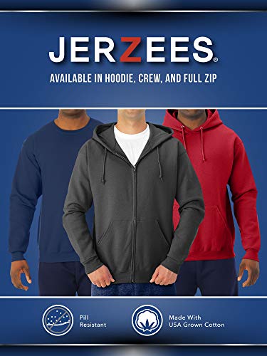 Jerzees NuBlend Full Zip Hoodies for Men - Cotton Blend, S-3X, Royal, Medium