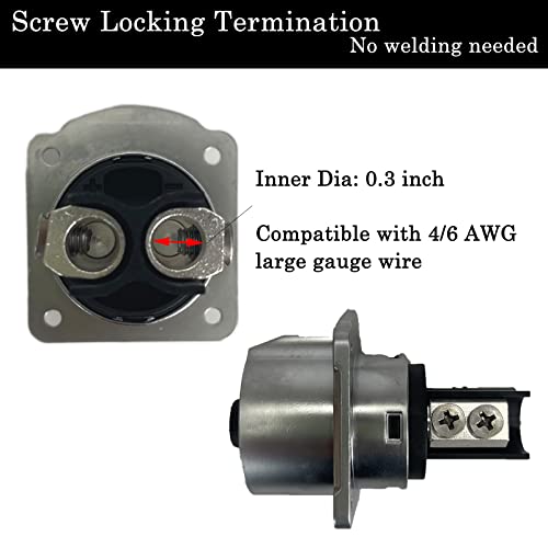GaiRen 2-Pin 100A Marine Trolling Motor Plug Receptacle Set for 12-48V, 4/6 AWG Wire