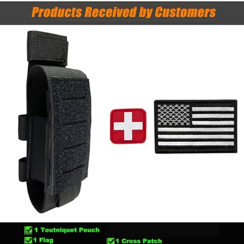 VIIDOO Black 1000D Laser Cut Molle Tourniquet Holder Tactical Pouch