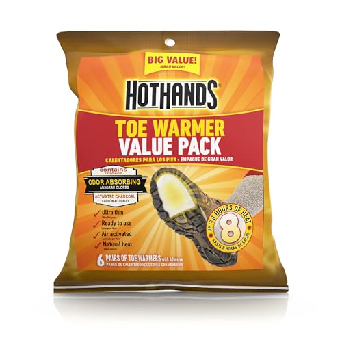 Adhesive Toe Warmers - 6 Pair Value Pack for Cold Weather Foot Comfort