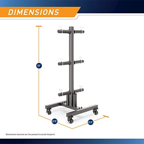 Heavy-Duty Olympic Weight Plate Tree with Wheels - Black