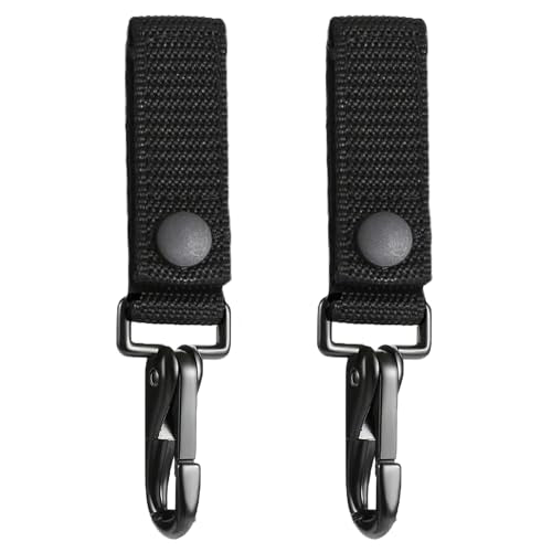 Heavy Duty Belt Keeper Clip - Metal Key Chain Clip, 2 Pack - Black
