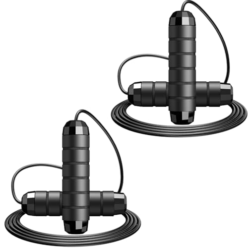 Adjustable Speed Jump Rope with Foam Handles - Black+Black