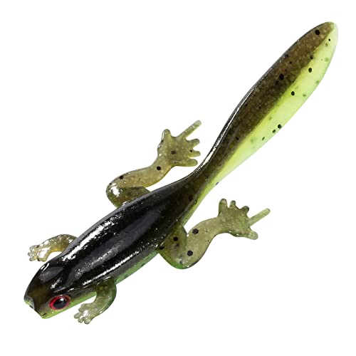 Soft Plastic Frog Baits - 6 Pack Watermelon Tadpole Lures 3.2"