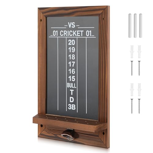 Dart Scoreboard with Dart Holder - Charcoal Brown Trim & Bottle Opener