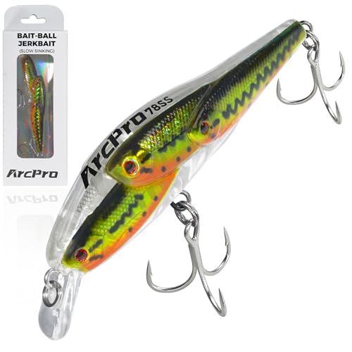 Bass Jerkbait Fishing Lures - Noisy, Deep Diving Hard Bait