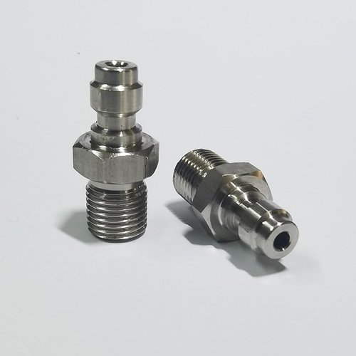 Foster 8mm Fill Nipple Male Quick Disconnect Valve - Stainless Steel for Paintball & Diving