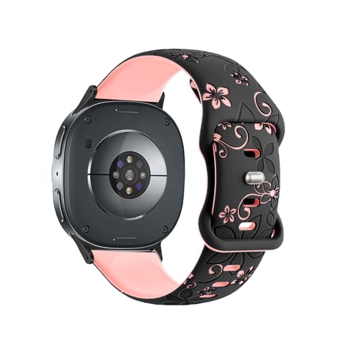 Two-Tone Flower Engraved Bands Compatible with Galaxy Watch 9/8