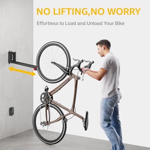 No-Lift Swivel Bike Wall Mount - 2 Pack, Space-Saving Bike Storage