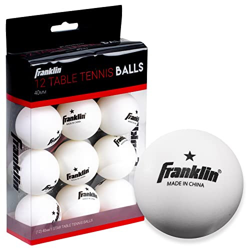 Table Tennis Balls 1-Star 12 Pack - 40 mm, Durable ABS Plastic