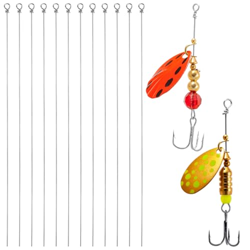 100PCS Fishing Wire Spinner - Stainless Steel Lure Making Supplies 0.7x16cm