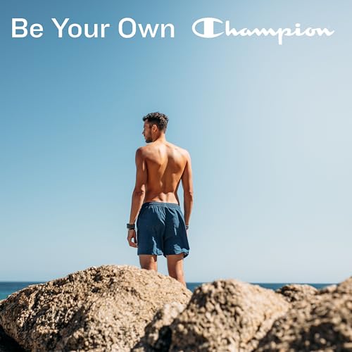 Champion Men's 7-Inch Black Swim Trunks with Mesh Liner - Large
