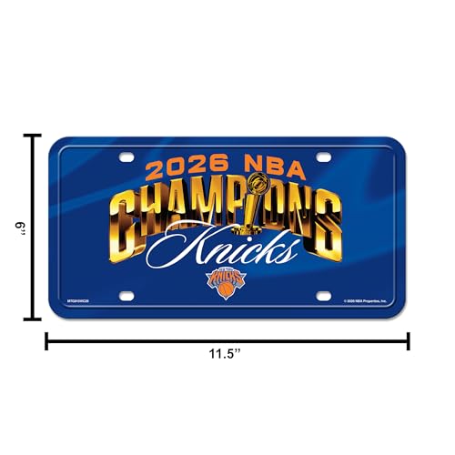 New York Knicks NBA Champions Metal Auto Tag - 12" x 6"