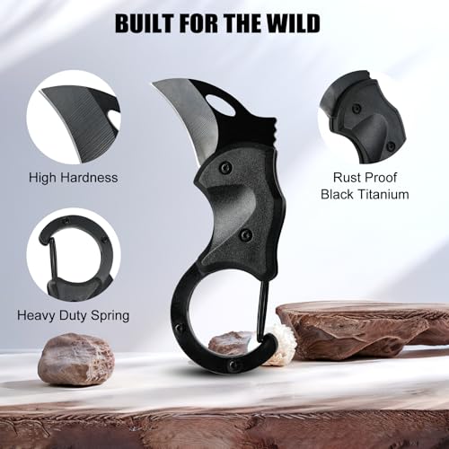 Mini Box Cutter Keychain Tool - Compact EDC Gadget for Men - Black