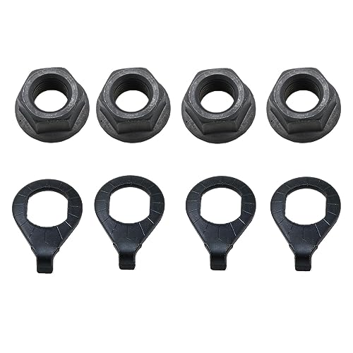 3/8 Inch Bicycle Wheel Axle Nut and Safety Washer Kit - 8 Pieces