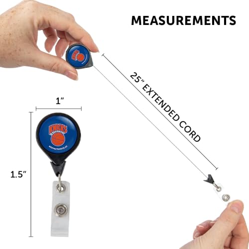 New York Knicks Retractable Badge Holder - Domed Logo
