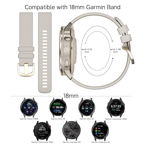 18mm Silicone Watch Band for 41mm Smartwatches - Sand Gray