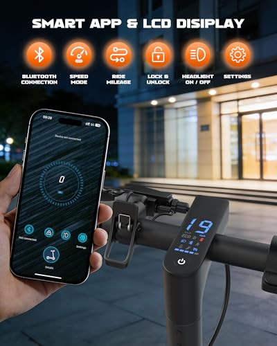 Electric Scooter V3 - 350W Motor, 19 MPH, 28 Mile Range, Black & Orange