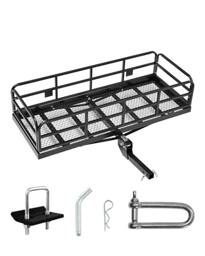 Hitch Cargo Carrier 60x24x14 in - 500lbs Capacity, Steel Rack