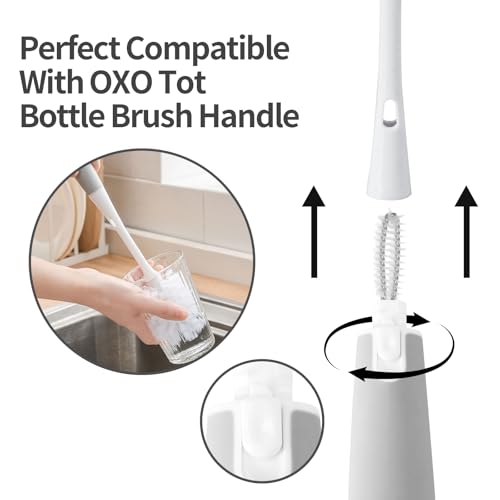 Bottle Brush Replacement Head - 2 Pack for Effective Cleaning