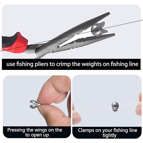 Split Shot Fishing Weights, Round Removable Sinkers - Grey, 0.5g 100pcs
