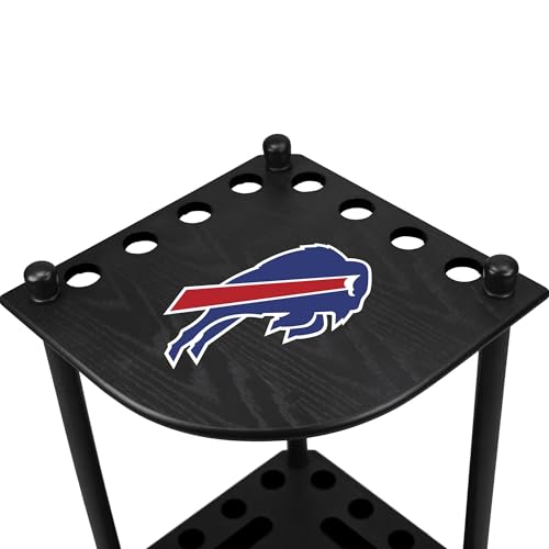 Buffalo Bills Corner Cue Rack - Solid Wood Billiard Storage