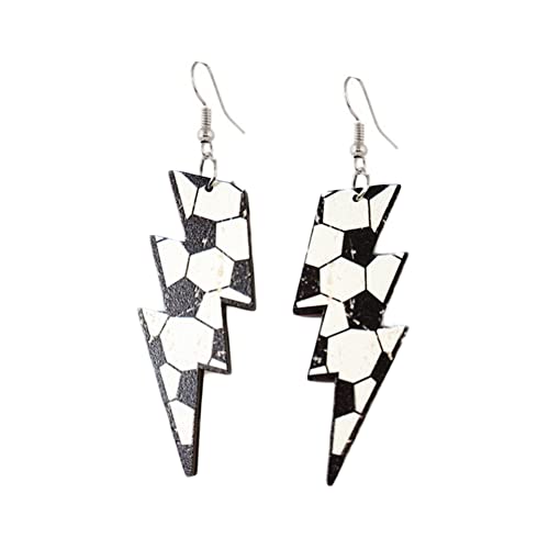 Soccer Game Ball Earrings - Acrylic Dangle Jewelry for Women