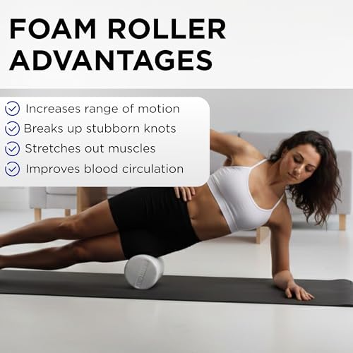 THERABAND Pro Foam Roller 6in x 36in Round for Muscle Recovery & Physical Therapy
