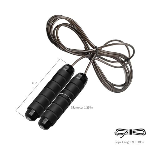 Adjustable Jump Rope for Cardio & Endurance Training - Full Black