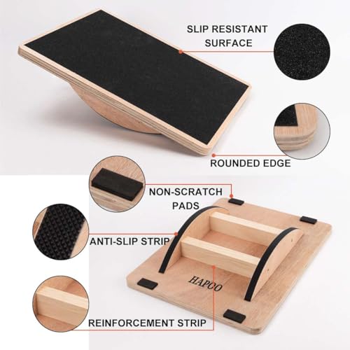 Wooden Wobble Board - Anti-Slip Balance Board for Core Strength Therapy - Basics