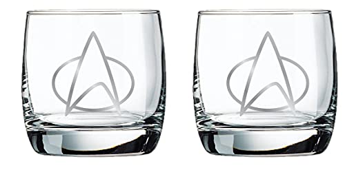Star Trek Next Generation Whiskey Glasses Set of 2 - 10 oz Collectible Gift