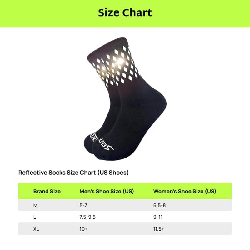 ReflecToes Reflective Socks, Orange – High Visibility Socks For Running and Cycling–for Night Runners, Bikers, and Outdoor Athletes (Orange, Medium)