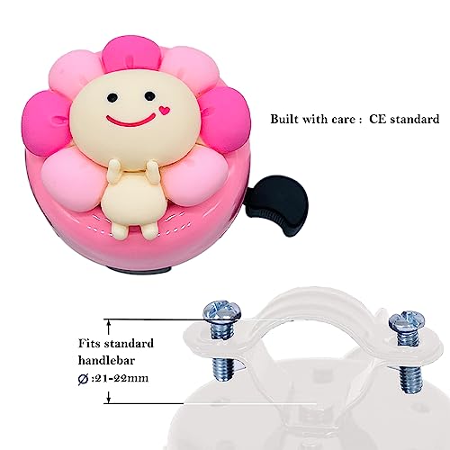 Pink Flower Fairy Bicycle Bell - Durable Aluminum for Kids