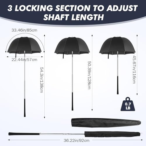Jexine Black 2 Pack Golf Bag Umbrellas Waterproof Rain Covers UV Windproof 22.44"x54.3"