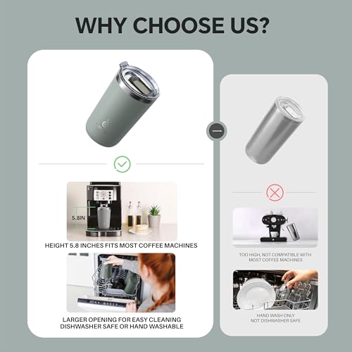 Ideus 20oz Tumbler with Splash-Proof Sliding Lid, Gray - Double Wall Stainless Steel