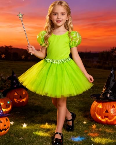 Century Star 4-Layer Neon Green Tutu Dress for Girls 3-8 Years Birthday Costume