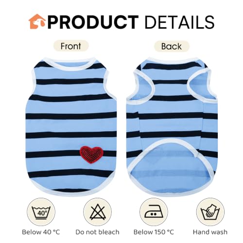 Dog Striped Shirt for Large Dogs - Blue Vest