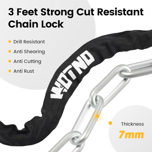 GaleRun Bike Chain Lock 3ft Heavy-Duty Anti-Theft Steel Security Chain with 2 Keys