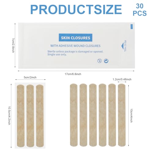 Breathable Adhesive Wound Closure Strips - 30 Pack