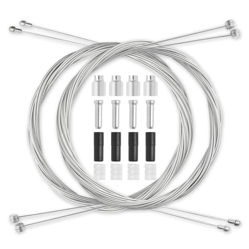 4-Pack Universal Bicycle Brake Cable Set - 2M Stainless Steel Inner Wires