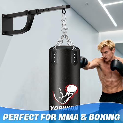 YORWHIN Adjustable Punching Bag Wall Mount, Heavy-Duty Boxing Hanger 17.1-24.8"