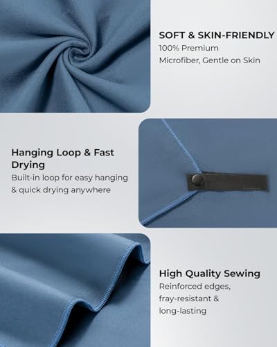 Quick Dry Microfiber Towel - Ultra Compact Navy Blue 48''x24''