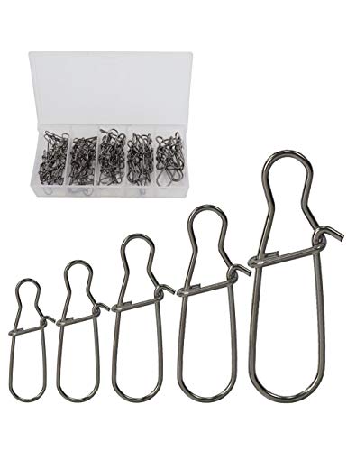 Facikono 100pcs Double-Lock Fishing Snaps Assortment - Saltwater & Freshwater Tackle
