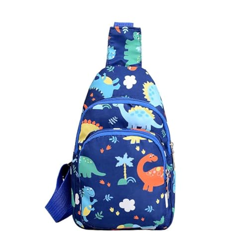 Kids Crossbody Sling Bag - Small Nylon Cartoon Purse, Blue
