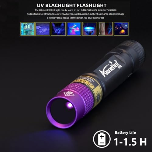 Mini 3W UV Flashlight - 365nm Portable Black Light for Detection