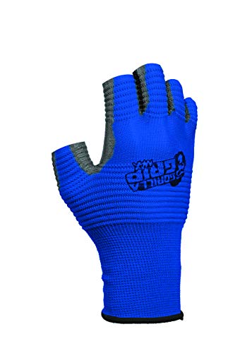 Fingerless Work and Fishing Gloves - Blue & Black, 1 Pair