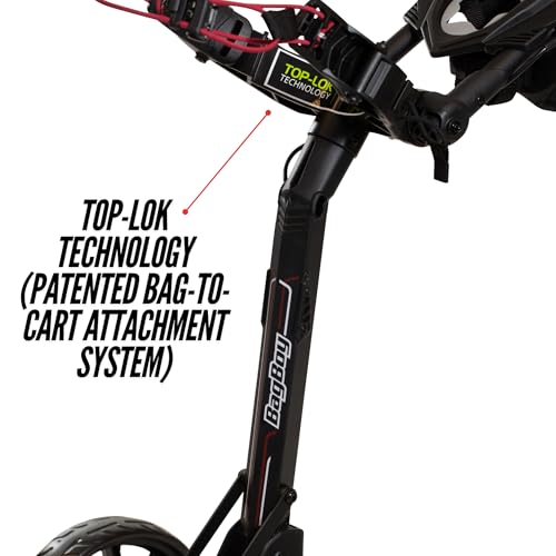 Nitron Golf Push Cart with Auto-Open Technology - Black/Red