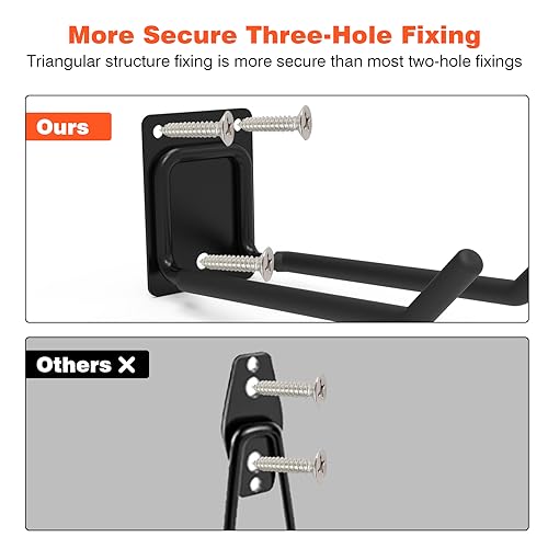 6 Packs 7.8inch Heavy Duty Garage Hooks, Garage Storage Organizer for Tool Organization, Shed Metal Utility Hooks Hanger for Tires, Bikes, Shed, Chair, Ladder, Ski and Snowboard