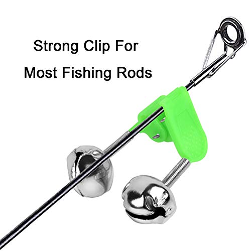 20 Pcs Fishing Rod Alarm Bells - Loud Dual Alert Clips in Red & Green
