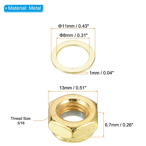 Skateboard Axle Nut and Spacer Hardware Repair Kit - Gold